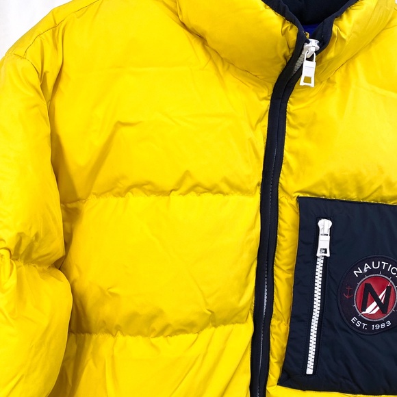 NAUTICA Men’s Tempasphere Puffer Jacket in Yellow - Picture 7 of 12